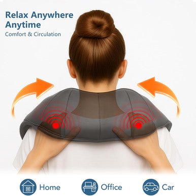 Magicmakers Neck Massager For Pain Relief Deep Tissue With Heat - Shiatsu Back And Shoulder Massage Mothers Day s For Mom Wife Women Her Dad Men Him Christmas Fathers Day Plug-In Use For Home Office Car