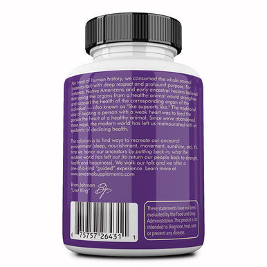 Ancestral Supplements Grass Fed Brain (with Liver) Supports Brain, Mood, Memory Health (180 Capsules)