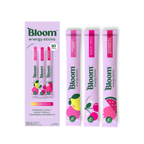 Bloom Nutrition Energy Drink Powder Packets, Sugar Free Energy Drink Mix with L-Theanine, B Vitamins & Natural Caffeine, On the Go Powder Sticks for Natural Energy, 10 Calories (10 Pouches (Pack of 1), Peach Mango)