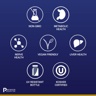 Premier Research Labs Taurine Blend - Contains Organic Hawthorn, Reishi, Organic Prickly Pear - Supports Brain, Heart, Gallbladde