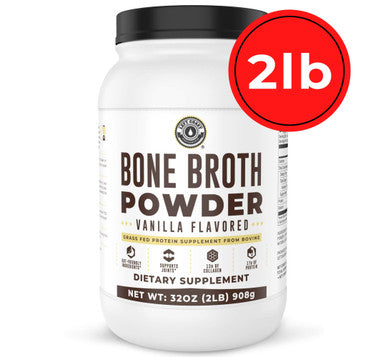 Left Coast Performance Vanilla Bone Broth Protein Powder From Grass Fed Beef - Non-GMO Ingredients Gut-Friendly Low Carb Dairy Free Protein Powder - Natural Collagen Source For Joint Support - Keto Friendly 32oz