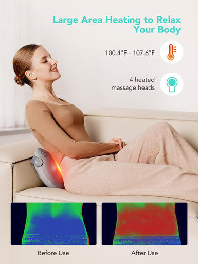 Skg Shiatsu Back Massager For Pain Relief Deep Tissue Gifts For Men Women Dad Mom With Heat Cordless 4D Kneading Back Massager For Upper And Lower Back