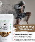 Mother Nature Organics Superfoods for Organic Living Organic Raw Black Maca Root Powder Premium Usda Certified Ideal For Men and Women Boost Workouts Enhance Muscle Recovery Non-Gmo Vegan Superfood