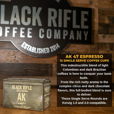 Black Rifle Coffee Company Ak Espresso Medium Roast K Cups 12 Single Serve Coffee Pods