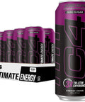 C4 Ultimate Zero Sugar Energy Drink, Tri-Stim Experience with 300mg Caffeine + TeaCrine + Dynamine, Fruit Punch, 16oz (Pack of 12)