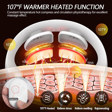 Inshuey Neck Massager For Pain Relief With Heat Portable Electric Pulse Deep Tissue Trigger Point Cervical Massager For Women Men Gifts Fsa Or Hsa Eligible