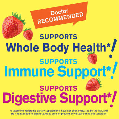 Multivitamin Sugar Gummies With Ginseng, Vitamin A, C, D3, E, B12, B6, B1, B2, B5, Niacin, Folic Acid, Biotin, Iodine, Zinc, Chromium, Molybdenum, Lycopene, Inositol - Vegan - 60 Gummies