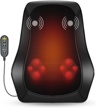 Comfier Back Massager With Heat, Shiatsu Neck And Back Massager With Heat For Back Pain, Soothing Heating & 3D Kneading Massage Pillow For Men Women
