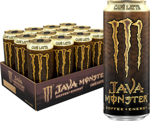 Monster Energy Java Monster Salted Caramel, Coffee + Energy Drink, 15 Fl Oz | Pack of 12