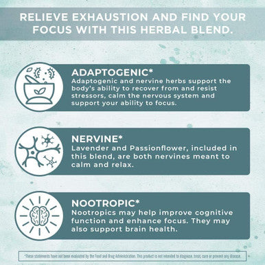 Maryruth Organics USDA Organic Nootropic Focus Supplement with Ginkgo Biloba - Brain Memory and Adrenal Support
