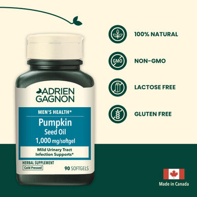 Adrien Gagnon - Pumpkin Seed Oil 1000 mg, for Bladder & Prostate Support - 90 Count