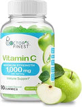 Vitamin C 1000mg Gummies Maximum Strength Vegan GMOFree Gluten Great Taste Natural Sour Apple Flavor Gummy Vitamins Immune Support Dietary Supplement for Adults 90 Gummies