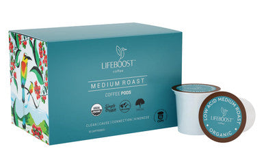 Lifeboost Medium Roast Low Acid Coffee K Cups Single Origin Mold Free Non GMO Organic Coffee Pods Compatible with Keurig and Keurig 2 Machines 10 Count