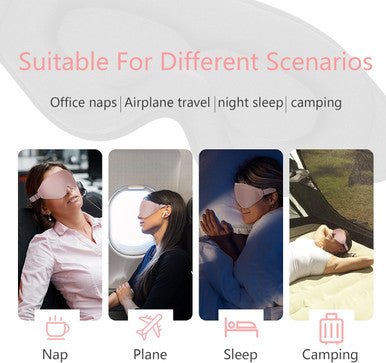 Dec.Metu Sleep Mask 3D Eye Mask For Sleeping 100% Light Blocking Eye Covers With Adjustable Strap Night Blindfold For Women Memory Foam Pink