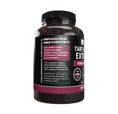 PURE ORIGINAL INGREDIENTS Tart Cherry Extract (365 Capsules) No Magnesium Or Rice Fillers, Always Pure, Lab Verified