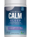 Natural Vitality Calm Sleep Melatonin | with Ashwagandha L-Theanine & GABA | Mixed Berry Flavored Drink Mix Supplement| Non-GMO & Vegan Formula | 16oz
