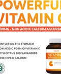 Buffered Vitamin C 1000mg Tablets NonGMO Immune Support Supplement with VIT C Citrus Bioflavonoids Calcium Ascorbate and Rose Hips Immune System Booster 100 Tablets No Pills or Gummies