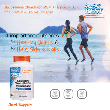 Doctor's Best Glucosamine Chondroitin MSM + Hyaluronic Acid 150 Capsules