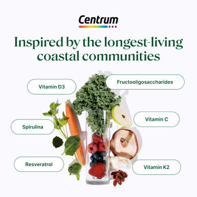 Centrum Supergreens - Superfood Powder & Multivitamin For Adults Greens Powder With Spirulina Mushroom Prebiotics & Enzyme Blend 30-Day Supply