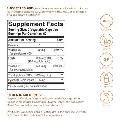 Solgar - Homocysteine Modulators 120 Vegetable Capsules