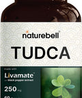 TUDCA 250mg with Black Pepper Extract 60 Capsules High Absorption Bitter Taste Livamate Bile Salts TUDCA Promotes Liver Cleanse Detox Repair Third Party Tested by Naturebell