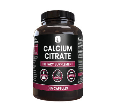 PURE ORIGINAL INGREDIENTS Calcium Citrate (365 Capsules), No Magnesium Or Rice Fillers, Always Pure, Lab Verified