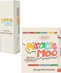 Miracle Moo Colostrum Orange Stick Packets (30 Servings) + Frother