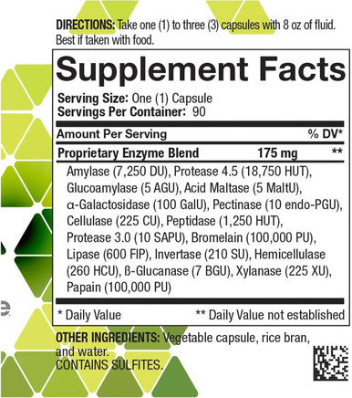 4Life Digestive Enzymes - Dietary Supplement Supports Digestive System and Intestinal Health - Digestive Enzymes Support Food Absorption and Breakdown of Protein Carbohydrates and Fats - 90 Capsules