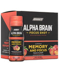 Onnit Alpha BRAIN Focus Energy Shot Supplement Energy Focus Mood Stress Brain Booster Drink Peach 2.5 fl oz 6 ct
