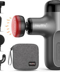 Mini Massage Gun With Heat, Deep Tissue Massage Gun, Portable Percussion Muscle Massager With 4 Massage Heads For Athletes