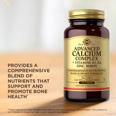 Solgar Advanced Calcium Complex - 120 Tablets Pack Of 2 - With Zinc Boron Vitamins D3 & K2 - Non-Gmo Gluten Free Dairy Free - 60 Total Servings