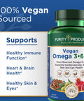 Omega 369 Vegan and Vegetarian Omega Formula 5 in 1 Essential Fatty Acid Complex Scientifically Formulated PlantBased Omega 3 6 9 Essential Fatty Acids EFA from Purity Products 60