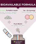 Laboratoires Nutrimea Organic Beard & Hair Growth Complex - with Biotin Selenium Zinc & Pumpkin Seeds - Against Hair Loss and Baldness - Promotes Beard Growth - Nutrimea - Made in France