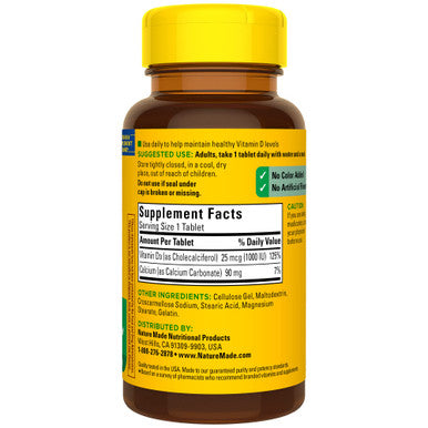 Nature Made Vitamin D 25 Mcg (1000 Iu) Tablets 100 Count For Bone Health (Pack Of 3)