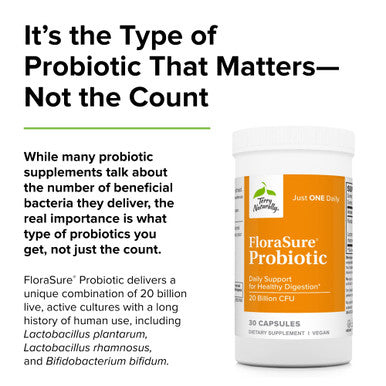 Terry ly FloraSure Probiotic - 30 Capsules - Daily Support for Healthy Digestion - Non-GMO, Vegan, Kosher - 30 Servings