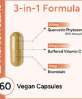 Natural Approach High Absorption Quercetin Phytosome - 50X More Bioavailable - With Bromelain & Vitamin C - Immune Support, Seasonal Allergy Relief & Cellular Health - Antioxidant Vegan Supplement - 60 Capsules