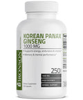 Bronson Korean Panax Ginseng 1000 mg Supports Energy, Endurance & Vitality + Memory and Mental Performance, 250 Capsules
