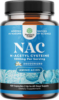 Natures Craft NAC Supplement N-Acetyl Cysteine 1000mg - Vegan High Absorption Non-Smelly NAC 1000mg Capsules Glutathione Precursor for Liver Cleanse Detox & Repair plus Lung Health and Immunity Support (2 Months)