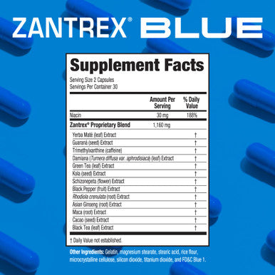 Zantrex Blue Energy & Thermogenesis Boost Energy | Weight Loss Supplement for Appetite Control, Increased Calorie Burn and Supports GLP-1 Levels | 60 Count