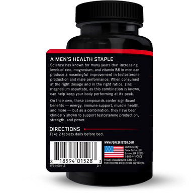 Force Factor Zinc Magnesium Aspartate 60ct 2-Pack, 120 Count