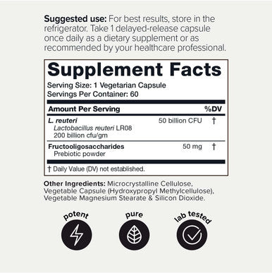 Toniiq 50 Billion CFU Lactobacillus Reuteri Probiotic 50mg per Serving L Reuteri Probiotics Highest CFU Count Lactobacillus Reuteri Probiotic 60 Vegetarian Capsules 60 Servings
