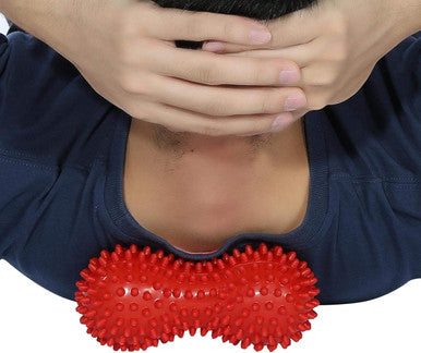 Agatige Double Peanut Massage Lacrosse Ball, Spiky Therapy Ball For Leg Back Shoulder Muscle Release Relief Deep Tissue Massage Yoga Ball(#1)