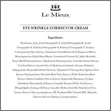 Le Mieux Eye Wrinkle Corrector Cream - Hyaluronic Acid Moisturizer for Eyes with 7 Potent Peptides & Amino Acids, Under Eye Corrector Cream (0.5 oz / 15 ml)