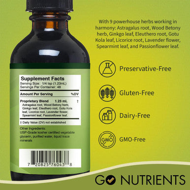 Go Nutrients Adrenal Edge - Cortisol Manager & Adrenal Support Supplement - Energy, Relaxation, Fatigue And Stress Relief - 9 Pow
