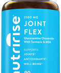 NutriRise Glucosamine Chondroitin Turmeric Quercetin & MSM - Joint Flex - 90ct - 2100mg Triple-Strength Joint Comfort Supplement for Women & Men with Boswellia & Bromelain, Gluten-Free, Non-GMO