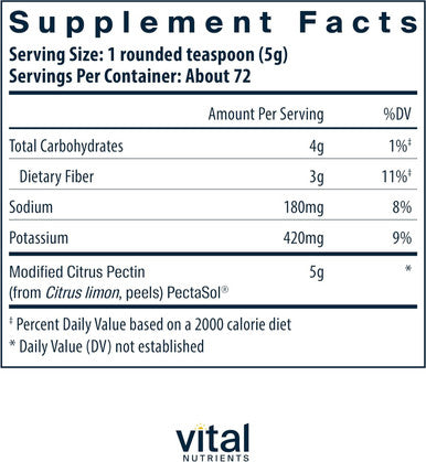 Vital Nutrients MCP | Modified Citrus Pectin Powder | Cellular Health and Immune System Support | Vegan Supplement | Gluten Dairy and Soy | 72 Servings