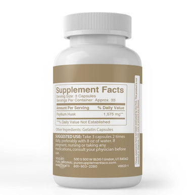 PURE ORIGINAL INGREDIENTS Psyllium Husk Capsules (100 Capsules) Fiber Powder Supplement, No Additives Or Fillers, Lab Verified