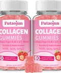 Collagen Gummies Hair, Skin & Nails Gummies With Biotin And Collagen, Vitamin C, E, & Zinc Strawberry Flavored Collagen Gummies For Women Strawberry Flavored 120 Gummies