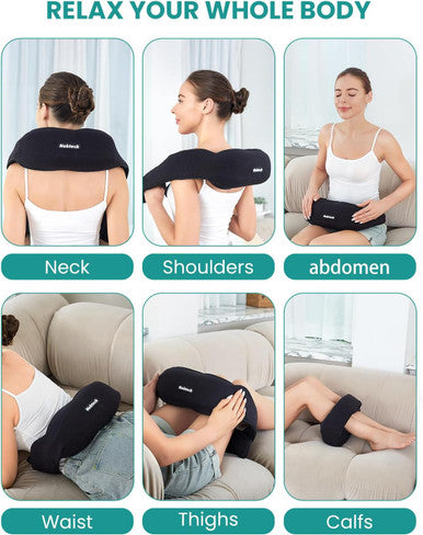 Nekteck Vibrating Neck And Back Massager With Soothing Heat, Electric Deep Tissue Massage Pillow For Shoulder, Leg, Body Muscle Pain Relief, Home, Office, And Car Use, Gifts For Men Women Mom And Dad