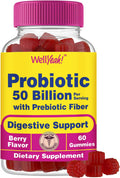 50 Billion Probiotics + Prebiotics For Men And Women Gummies - Digestive Support, Gut Health, Immune Support Gummy - Probiotics For Digestive Health With 12 Strains - 60 Gummies